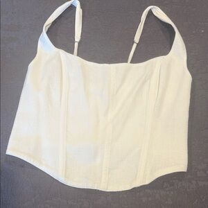 Elegant corseted Cream Women's Top